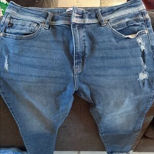 KanCan Women's Skinny Distressed Blue Jeans